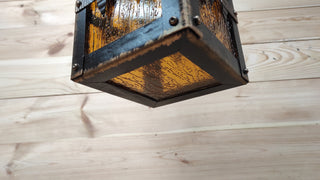 Handmade Medieval Forged Lantern: Rustic Gothic Pendant Light