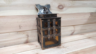 Handmade Medieval Forged Lantern: Rustic Gothic Pendant Light