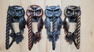 Door handle pull Owl, Wrought iron handles, Barn door handle, Animal door pulls, Farmhouse door decor, Bird door handles