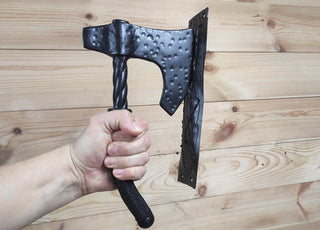 Forged Iron Axe Door Handle: Viking Barn Door Pull