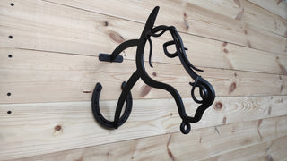 Handmade Horse Plant Hanger: Black Iron Horseshoe Bracket