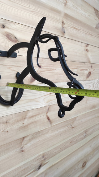 Handmade Horse Plant Hanger: Black Iron Horseshoe Bracket