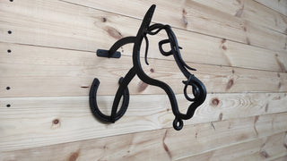 Handmade Horse Plant Hanger: Black Iron Horseshoe Bracket