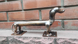Hand Forged Dachshund Door Handle: Wrought Iron Dog Lover Decor
