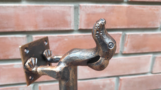 Hand Forged Dachshund Door Handle: Wrought Iron Dog Lover Decor
