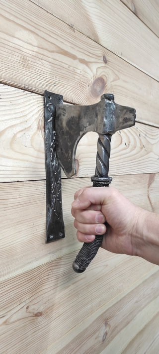 Handmade Axe Door Handle: Metal Barn Door Pull