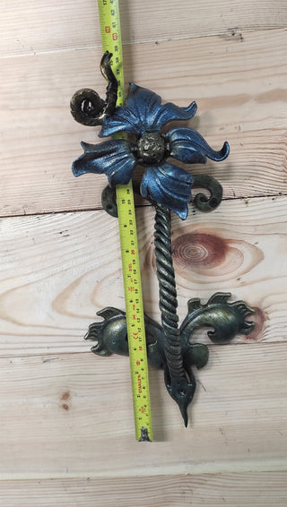 Flower Door Handle: Wrought Iron Barn Door Decor