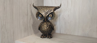Handmade Metal Owl Figurine: Home and Garden Decor (10 inches)
