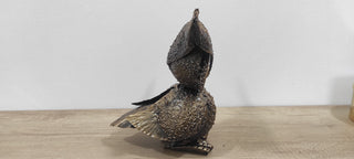 Handmade Metal Owl Figurine: Home and Garden Decor (10 inches)