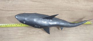 Handmade Metal Shark Figurine: 20-Inch Fish Statuette