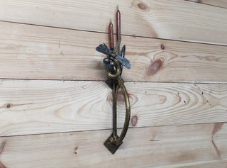 Dragonfly and Reed Barn Door Handle, Metal Door Pull