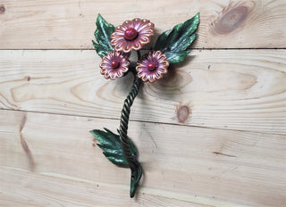 Wrought Iron Flower Door Handle: Barn Door Decor, Hand Forged