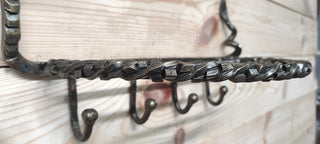 Handmade Dragon Forged Iron Coat Rack with Shelf & Hooks