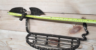 Handmade Dragon Forged Iron Coat Rack with Shelf & Hooks