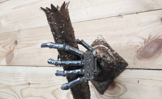 Wall sconce light fixture torch, Gothic style sconce, Skeleton hand sconce light fixture Wall sconce decor