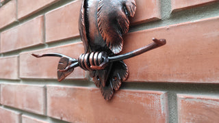 Handmade Metal Owl Key Holder: Rustic Wall Hooks, Home Decor