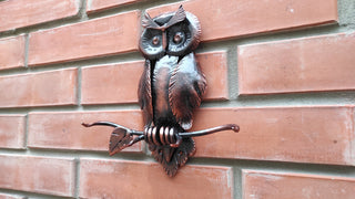 Handmade Metal Owl Key Holder: Rustic Wall Hooks, Home Decor