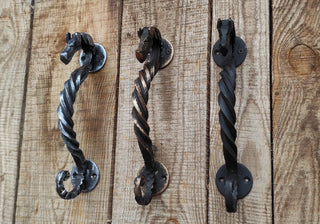 Handmade Horse Barn Door Handle: Wrought Iron Metal Decor