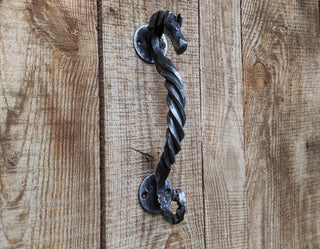 Handmade Horse Barn Door Handle: Wrought Iron Metal Decor