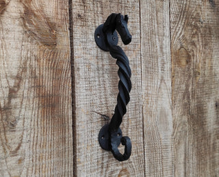 Handmade Horse Barn Door Handle: Wrought Iron Metal Decor