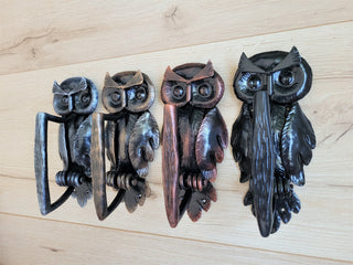 Handcrafted Forged Iron Owl Door Handle: Farmhouse Decor