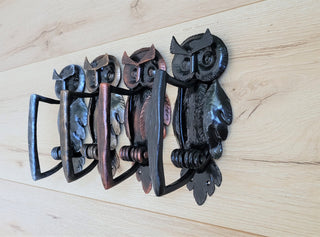Handcrafted Forged Iron Owl Door Handle: Farmhouse Decor