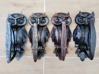 Handcrafted Forged Iron Owl Door Handle: Farmhouse Decor