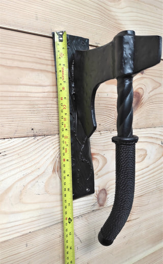 Forged Iron Axe Door Handle: Viking Barn Door Pull