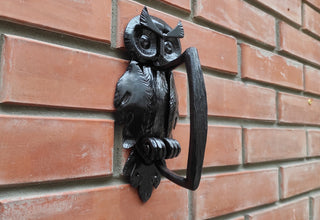 Forged Iron Owl Barn Door Handle: Farmhouse Decor