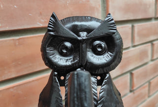 Forged Iron Owl Barn Door Handle: Farmhouse Decor