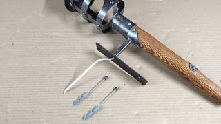 Hand Forged Wrought Iron Wall Sconce: Medieval Viking Torch with Wood Handle