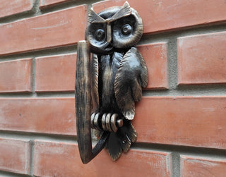 Forged Iron Owl Barn Door Handle: Farmhouse Animal Door Pull