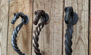 Handmade Horse Barn Door Handle: Wrought Iron Metal Decor