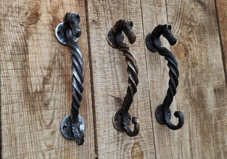Handmade Horse Barn Door Handle: Wrought Iron Metal Decor