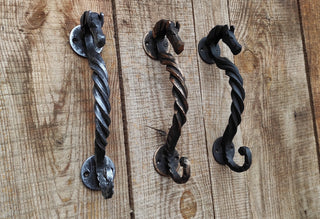 Handmade Horse Barn Door Handle: Wrought Iron Metal Decor