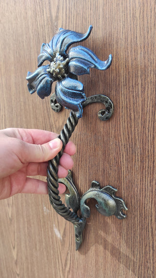 Flower door handle, barn door handle, door decor