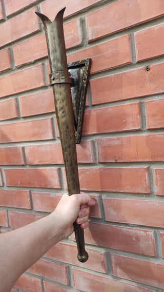 Hand Forged Wrought Iron Viking Torch Wall Sconce