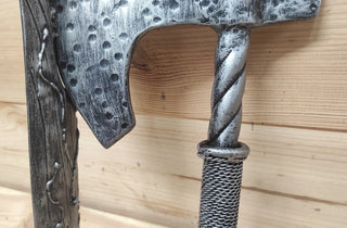 Forged Iron Axe Door Handle: Viking Barn Door Pull