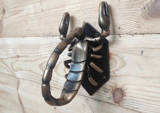 Handcrafted Scorpion Iron Door Handle: Unique Barn Door Pull