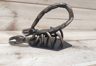 Handcrafted Scorpion Iron Door Handle: Unique Barn Door Pull