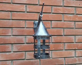 Wall lantern on a spear, medieval lamp, primitive light, rustic lamp, Viking Style, hanging lamp