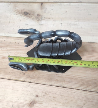 Hand Forged Scorpion Door Handle: Unique Iron Barn Door Pull