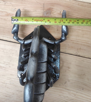 Hand Forged Scorpion Door Handle: Unique Iron Barn Door Pull