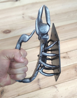 Hand Forged Scorpion Door Handle: Unique Iron Barn Door Pull