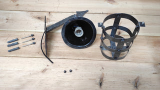 Hand Forged Wall Lantern: Medieval Viking Style Spear Light