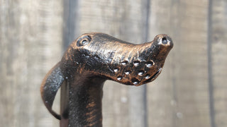 Set of Hand-Forged Dachshund Door Handles: Wrought Iron Dog Decor