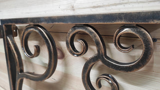 Wrought Iron Pendant Light Bracket: Hand Forged Bronze Wall Hook