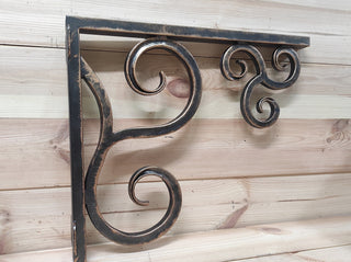 Wrought Iron Pendant Light Bracket: Hand Forged Bronze Wall Hook