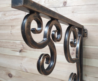 Wrought Iron Pendant Light Bracket: Hand Forged Bronze Wall Hook