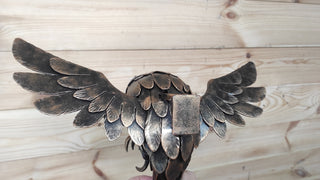 Hand Forged Iron Owl Wall Art: Woodland Sculpture